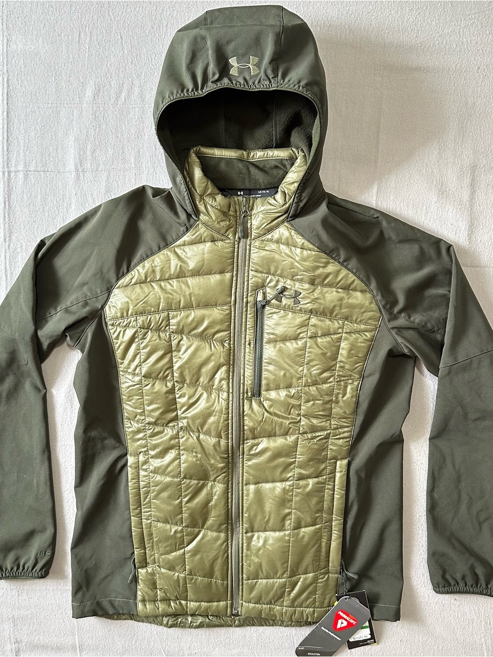 Under Armour Storm Primaloft Hooded Jacket Olive Green Mens L NWT